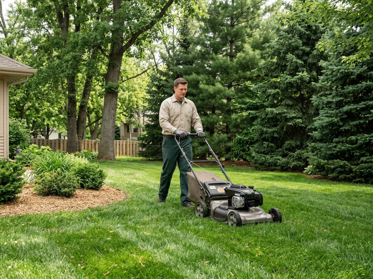 Professional lawn care across a residential property